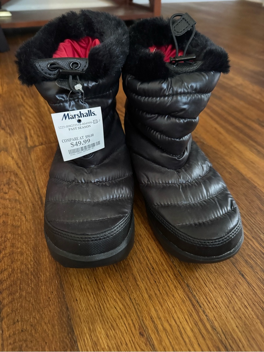 The North Face Black Puffer Winter Boots with Faux Fur Cuff